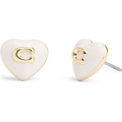 Coach, Ohrringe, - Charming heart earrings made of brass 37479226GLD100, (Messing) Coach, Ohrringe, - Charming heart earrings made of brass 37479226GLD100, (Messing)