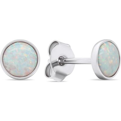 Brilio, Ohrringe, Silver - Charming silver stud earrings with synthetic opals EA579W Brilio, Ohrringe, Silver - Charming silver stud earrings with synthetic opals EA579W