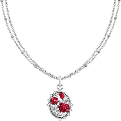 Thomas Sabo, Halsschmuck, Kette mit Anhänger Roses Romance, (925 Sterlingsilber, Geschwärzt, Kaltemail) Thomas Sabo, Halsschmuck, Kette mit Anhänger Roses Romance, (925 Sterlingsilber, Geschwärzt, Kaltemail)