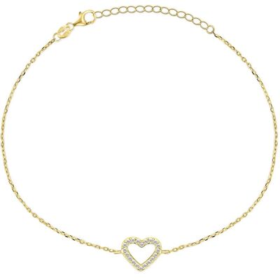 Brilio, Armschmuck, Silver - Charming gold plated heart bracelet BRC39Y Brilio, Armschmuck, Silver - Charming gold plated heart bracelet BRC39Y