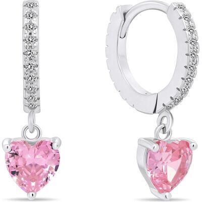 Brilio, Ohrringe, Silver - Delicate silver hoop earrings with hearts EA635WP, (Silber) Brilio, Ohrringe, Silver - Delicate silver hoop earrings with hearts EA635WP, (Silber)