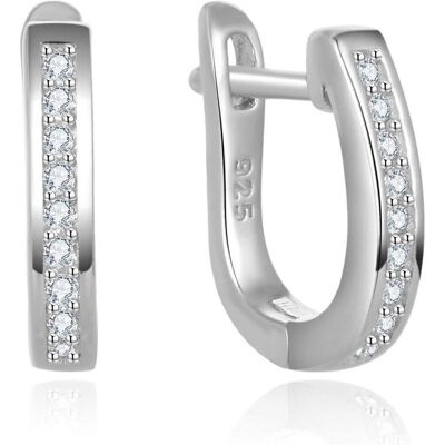 Beneto, Ohrringe, Elegant round earrings made of AGUC2612 silver (L), (Silber) Beneto, Ohrringe, Elegant round earrings made of AGUC2612 silver (L), (Silber)