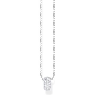 Thomas Sabo, Halsschmuck, Kette und Anhänger in Ringform mit weissen Steinen, (925 Sterlingsilber, 925er Silber, Sterling Silver, 40 cm) Thomas Sabo, Halsschmuck, Kette und Anhänger in Ringform mit weissen Steinen, (925 Sterlingsilber, 925er Silber, Sterling Silver, 40 cm)