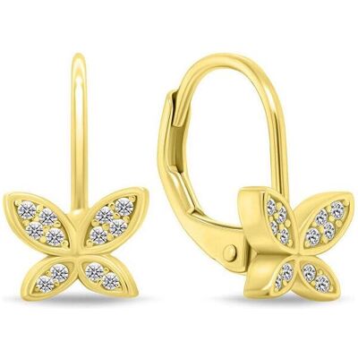 Brilio, Ohrringe, Gold-plated dangling earrings with zircons Butterfly EA1272Y Brilio, Ohrringe, Gold-plated dangling earrings with zircons Butterfly EA1272Y