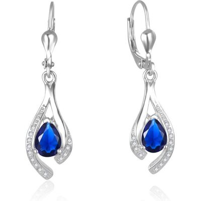 Beneto, Ohrringe, Gorgeous silver earrings with darkue zircons AGUC2693-DB (L), (Silber) Beneto, Ohrringe, Gorgeous silver earrings with darkue zircons AGUC2693-DB (L), (Silber)