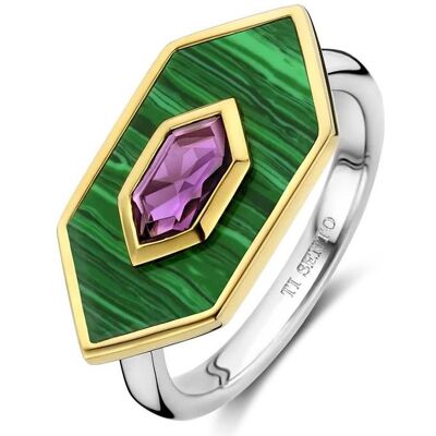 Ti Sento Milano, Ring, Ring malachitgrün/violett bicolor 12309MA, (56) Ti Sento Milano, Ring, Ring malachitgrün/violett bicolor 12309MA, (56)