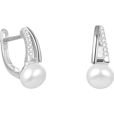 Beneto, Ohrringe, Elegant silver earrings with real freshwater pearl AGUC2262P, (Silber) Beneto, Ohrringe, Elegant silver earrings with real freshwater pearl AGUC2262P, (Silber)