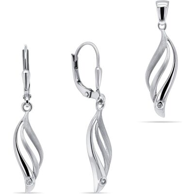 Brilio, Ohrringe, Silver - Charming silver jewelry set SET202W (pendant. earrings), (Silber) Brilio, Ohrringe, Silver - Charming silver jewelry set SET202W (pendant. earrings), (Silber)