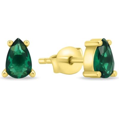 Brilio, Ohrringe, Silver - Decent gold-plated earrings with green zircons EA860YG Brilio, Ohrringe, Silver - Decent gold-plated earrings with green zircons EA860YG