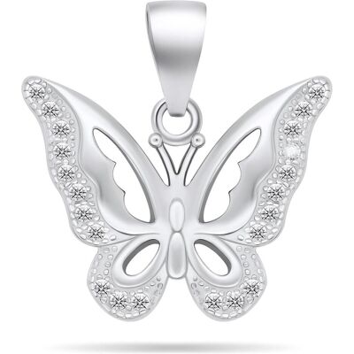 Brilio, Kettenanhänger, Silver - Charming silver pendant with zircons Butterfly PT75W, (Silber) Brilio, Kettenanhänger, Silver - Charming silver pendant with zircons Butterfly PT75W, (Silber)