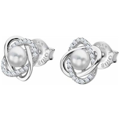 Lotus Ohrringe, Silver - Silver earrings with zircons and pearls LP3094-4 / 1 (L), (925 Sterlingsilber) Lotus Ohrringe, Silver - Silver earrings with zircons and pearls LP3094-4 / 1 (L), (925 Sterlingsilber)