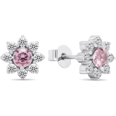 Brilio, Ohrringe, Silver - Decent silver earrings with zircons Flowers EA577WP, (Silber) Brilio, Ohrringe, Silver - Decent silver earrings with zircons Flowers EA577WP, (Silber)