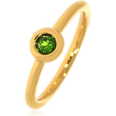 Xen, Ring, Ring mit 3 mm Chromdiopsid ca. 0,12 ct. gelbvergoldet, (56) Xen, Ring, Ring mit 3 mm Chromdiopsid ca. 0,12 ct. gelbvergoldet, (56)