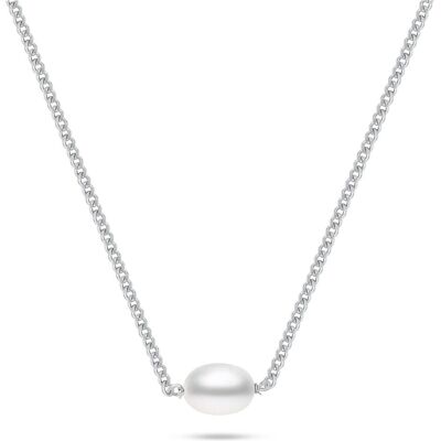 Brilio, Halsschmuck, Silver - Silver womenÂ's necklace with real pearl NCL211W, (Silber) Brilio, Halsschmuck, Silver - Silver womenÂ's necklace with real pearl NCL211W, (Silber)