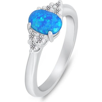 Brilio, Ring, Silver - Decent silver ring with opal and zircons RI109WB - Circuit: 54 mm, (54) Brilio, Ring, Silver - Decent silver ring with opal and zircons RI109WB - Circuit: 54 mm, (54)