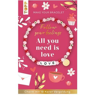 Frech, Schmuck Set, Follow your Feelings - Make your Bracelet - Love VE, 10 Exemplare, Gold, (Glasperlen, Metall) Frech, Schmuck Set, Follow your Feelings - Make your Bracelet - Love VE, 10 Exemplare, Gold, (Glasperlen, Metall)
