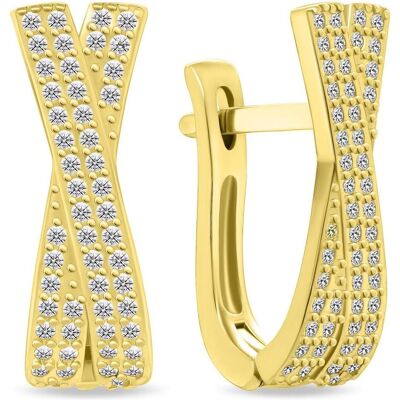 Brilio, Ohrringe, Silver - Glittering gold-plated earrings PE066Y Brilio, Ohrringe, Silver - Glittering gold-plated earrings PE066Y