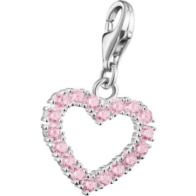 Thomas Sabo, Kettenanhänger, Charm-Anhänger Pink Heart Original Silber, (Silber 925, Sterling Silver) Thomas Sabo, Kettenanhänger, Charm-Anhänger Pink Heart Original Silber, (Silber 925, Sterling Silver)