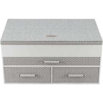 Windrose, Uhrenbox + Schmuckaufbewahrung, Calma Schmuckkasten 31 cm, Weiss Windrose, Uhrenbox + Schmuckaufbewahrung, Calma Schmuckkasten 31 cm, Weiss