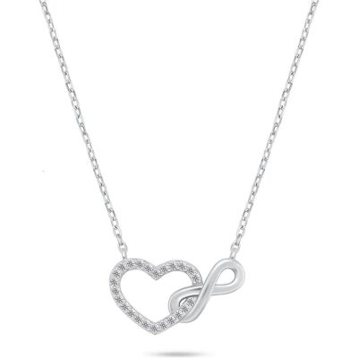 Brilio, Halsschmuck, Silver - Modern silver necklace with zircons NCL121W, (Silber) Brilio, Halsschmuck, Silver - Modern silver necklace with zircons NCL121W, (Silber)