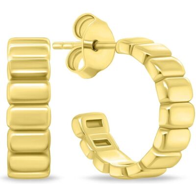 Brilio, Ohrringe, Silver - Timeless Gold Plated Hoop Earrings EA876Y Brilio, Ohrringe, Silver - Timeless Gold Plated Hoop Earrings EA876Y