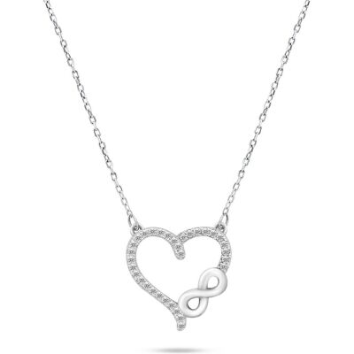 Brilio, Halsschmuck, Silver - Romantic silver necklace with zircons NCL52W, (Silber) Brilio, Halsschmuck, Silver - Romantic silver necklace with zircons NCL52W, (Silber)