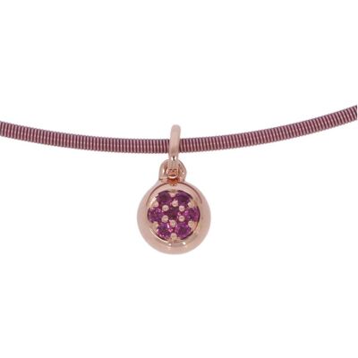 Xen, Ring, Omegareif rosa 2 mm mit Anhänger Rhodolithe, (45, 925 Silber) Xen, Ring, Omegareif rosa 2 mm mit Anhänger Rhodolithe, (45, 925 Silber)