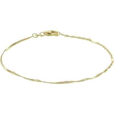 Sparkle14, Armschmuck, Armband Singapur 1,1 mm 18 cm - Goud, (18 cm, Gelbgold) Sparkle14, Armschmuck, Armband Singapur 1,1 mm 18 cm - Goud, (18 cm, Gelbgold)