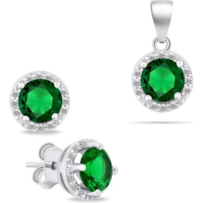 Brilio, Ohrringe, Silver - Sparkling silver jewelry set with zircons SET230WG (earrings. pendant), (Silber) Brilio, Ohrringe, Silver - Sparkling silver jewelry set with zircons SET230WG (earrings. pendant), (Silber)