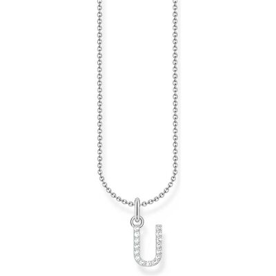 Thomas Sabo, Halsschmuck, Kette mit Buchstaben-Anhänger U Silber, (Silber 925, 45 cm) Thomas Sabo, Halsschmuck, Kette mit Buchstaben-Anhänger U Silber, (Silber 925, 45 cm)
