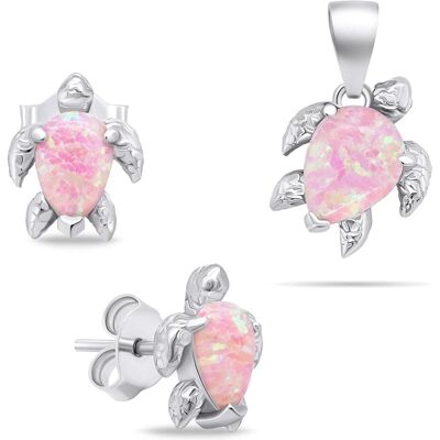 Brilio, Ohrringe, Playful Silver Jewelry Set with Opals Turtle SET235WP (Earrings, Pendant), (Silber) Brilio, Ohrringe, Playful Silver Jewelry Set with Opals Turtle SET235WP (Earrings, Pendant), (Silber)