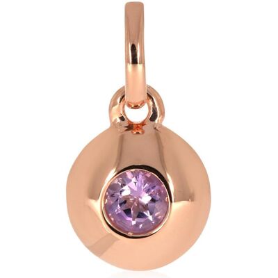 Xen, Kettenanhänger, Anhänger mit 4 mm pink Amethyst ca. 0,30 ct. rosèvergoldet, (925 Sterling Silber) Xen, Kettenanhänger, Anhänger mit 4 mm pink Amethyst ca. 0,30 ct. rosèvergoldet, (925 Sterling Silber)