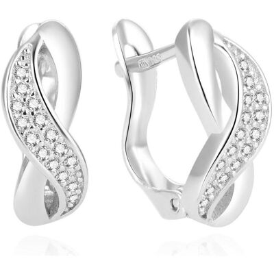 Beneto, Ohrringe, Elegant silver earrings with zircons AGUC1861 (L), (Silber) Beneto, Ohrringe, Elegant silver earrings with zircons AGUC1861 (L), (Silber)