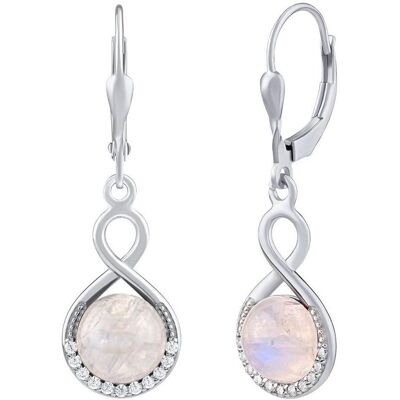 Silvego, Ohrringe, Silver Dangle Earrings with Genuine Moonstone JST14710EMS, (Silber) Silvego, Ohrringe, Silver Dangle Earrings with Genuine Moonstone JST14710EMS, (Silber)