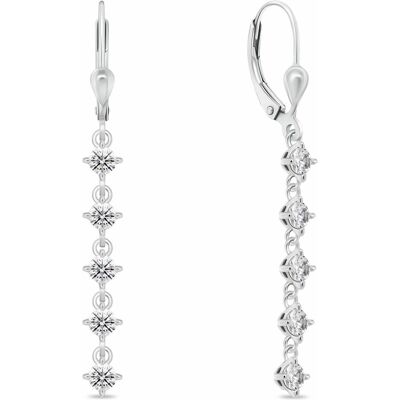 Brilio, Ohrringe, Silberne bezaubernde baumelnde Ohrringe mit klaren Zirkonen Ea1008w, (Silber) Brilio, Ohrringe, Silberne bezaubernde baumelnde Ohrringe mit klaren Zirkonen Ea1008w, (Silber)
