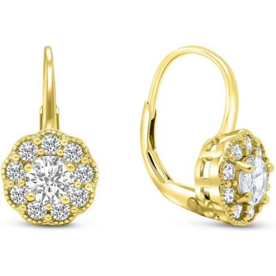 Brilio, Ohrringe, Silver - Gold-plated sterling silver earrings with zircons EA333Y, (Sterling Silber) Brilio, Ohrringe, Silver - Gold-plated sterling silver earrings with zircons EA333Y, (Sterling Silber)