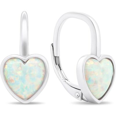 Brilio, Ohrringe, Silver - Romantic silver earrings with synthetic opals EA388W, (Silber) Brilio, Ohrringe, Silver - Romantic silver earrings with synthetic opals EA388W, (Silber)