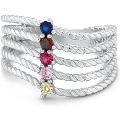 Brilio, Ring, Silver - Unique silver ring with colored zircons RI129W - Circuit: 60 mm, (60) Brilio, Ring, Silver - Unique silver ring with colored zircons RI129W - Circuit: 60 mm, (60)