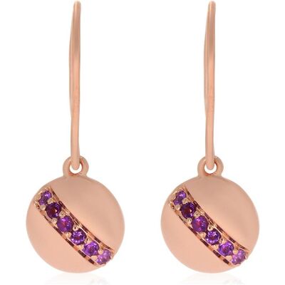 Xen, Ohrringe, Ohrhänger mit 12 Amethyste ca. 0,26 ct. rosèvergoldet, (925 Sterling Silber) Xen, Ohrringe, Ohrhänger mit 12 Amethyste ca. 0,26 ct. rosèvergoldet, (925 Sterling Silber)