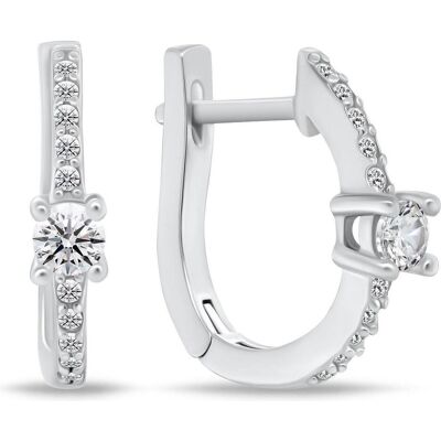 Brilio, Ohrringe, Silver - Charming silver earrings with zircons EA772W, (Silber) Brilio, Ohrringe, Silver - Charming silver earrings with zircons EA772W, (Silber)