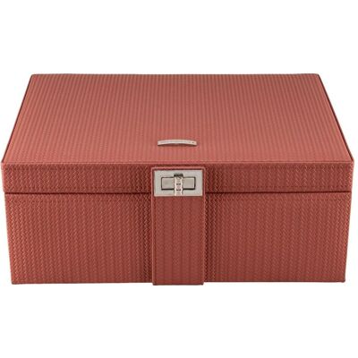 Windrose, Uhrenbox + Schmuckaufbewahrung, 803954.03 - Schmuckkoffer L mit Einsatz Corbello terrakotta, Braun Windrose, Uhrenbox + Schmuckaufbewahrung, 803954.03 - Schmuckkoffer L mit Einsatz Corbello terrakotta, Braun