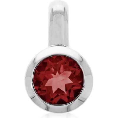 Xen, Kettenanhänger, Anhänger mit 7 mm Granat ca. 1,6 ct., (925 Sterling Silber) Xen, Kettenanhänger, Anhänger mit 7 mm Granat ca. 1,6 ct., (925 Sterling Silber)