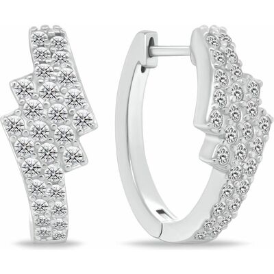 Brilio, Ohrringe, Silver - Sparkling circle earrings with zircons EA1181W, (Silber) Brilio, Ohrringe, Silver - Sparkling circle earrings with zircons EA1181W, (Silber)