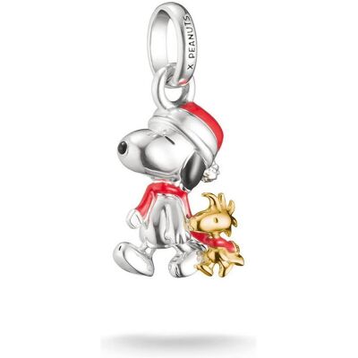 Thomas Sabo, Kettenanhänger, Charm-Anhänger Snoopy & Woodstock Santa Edition PEANUTS Connect 18k Vergoldung, (Emaille, Silber 925) Thomas Sabo, Kettenanhänger, Charm-Anhänger Snoopy & Woodstock Santa Edition PEANUTS Connect 18k Vergoldung, (Emaille, Silber 925)