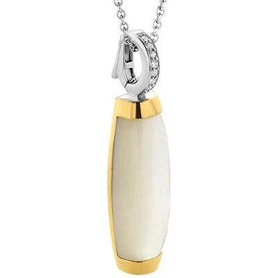 Ti Sento Milano, Halsschmuck, Kette mit Anhänger Perlmutt und Zirkonia 6783MW, (925 Sterling Silber, 45 cm) Ti Sento Milano, Halsschmuck, Kette mit Anhänger Perlmutt und Zirkonia 6783MW, (925 Sterling Silber, 45 cm)