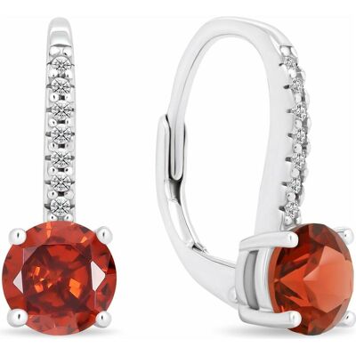 Brilio, Ohrringe, Silver - Sparkling silver earrings with red zirconia EA415WGA, (Silber) Brilio, Ohrringe, Silver - Sparkling silver earrings with red zirconia EA415WGA, (Silber)