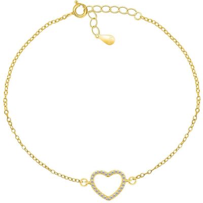 Brilio, Armschmuck, Silver - Delicate gold-plated heart bracelet BRC59Y Brilio, Armschmuck, Silver - Delicate gold-plated heart bracelet BRC59Y