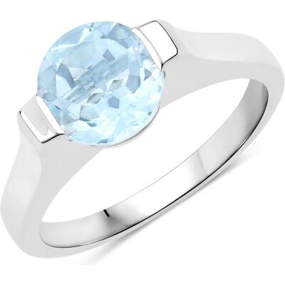 Xen, Ring, Ring mit Blautopas Solitär 925 Sterlingsilber rhodiniert, (52) Xen, Ring, Ring mit Blautopas Solitär 925 Sterlingsilber rhodiniert, (52)