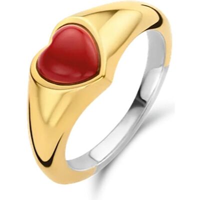 Ti Sento Milano, Ring, Ring Herz rot bicolor vergoldet 12220CR, (56, 925 Silber) Ti Sento Milano, Ring, Ring Herz rot bicolor vergoldet 12220CR, (56, 925 Silber)