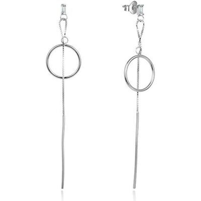 Beneto, Ohrringe, Long silver earrings with zircons AGUP1981 (L), (Silber) Beneto, Ohrringe, Long silver earrings with zircons AGUP1981 (L), (Silber)